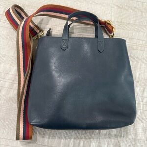 Madewell tote with strap. Navy blue.